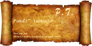 Pakó Teobald névjegykártya